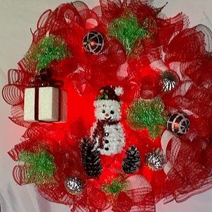 COPY - Christmas wreath 11 by 9 is what the wreath is with everything on it.